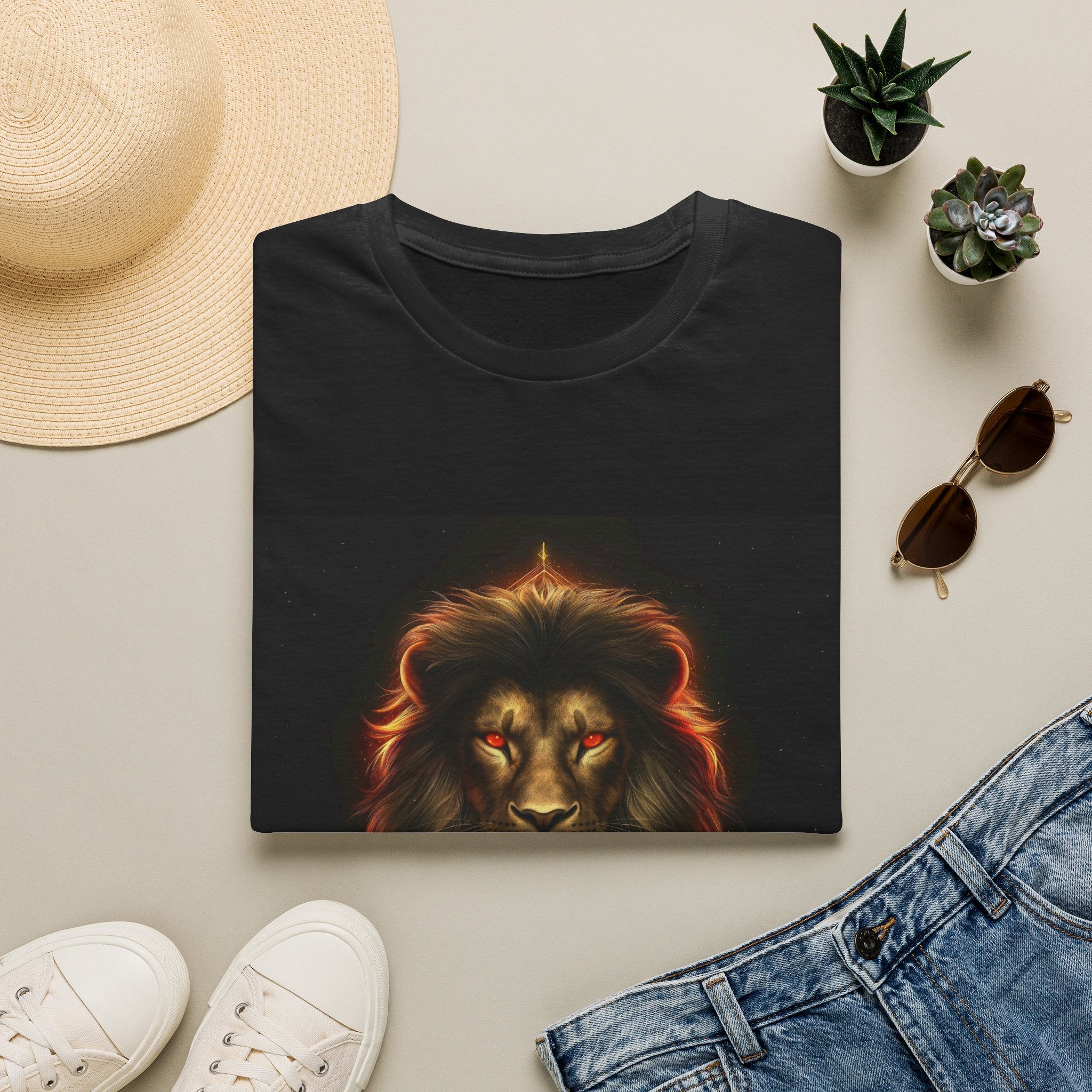 Lion Portrait T‑Shirt — Fiery Mane Graphic Tee
