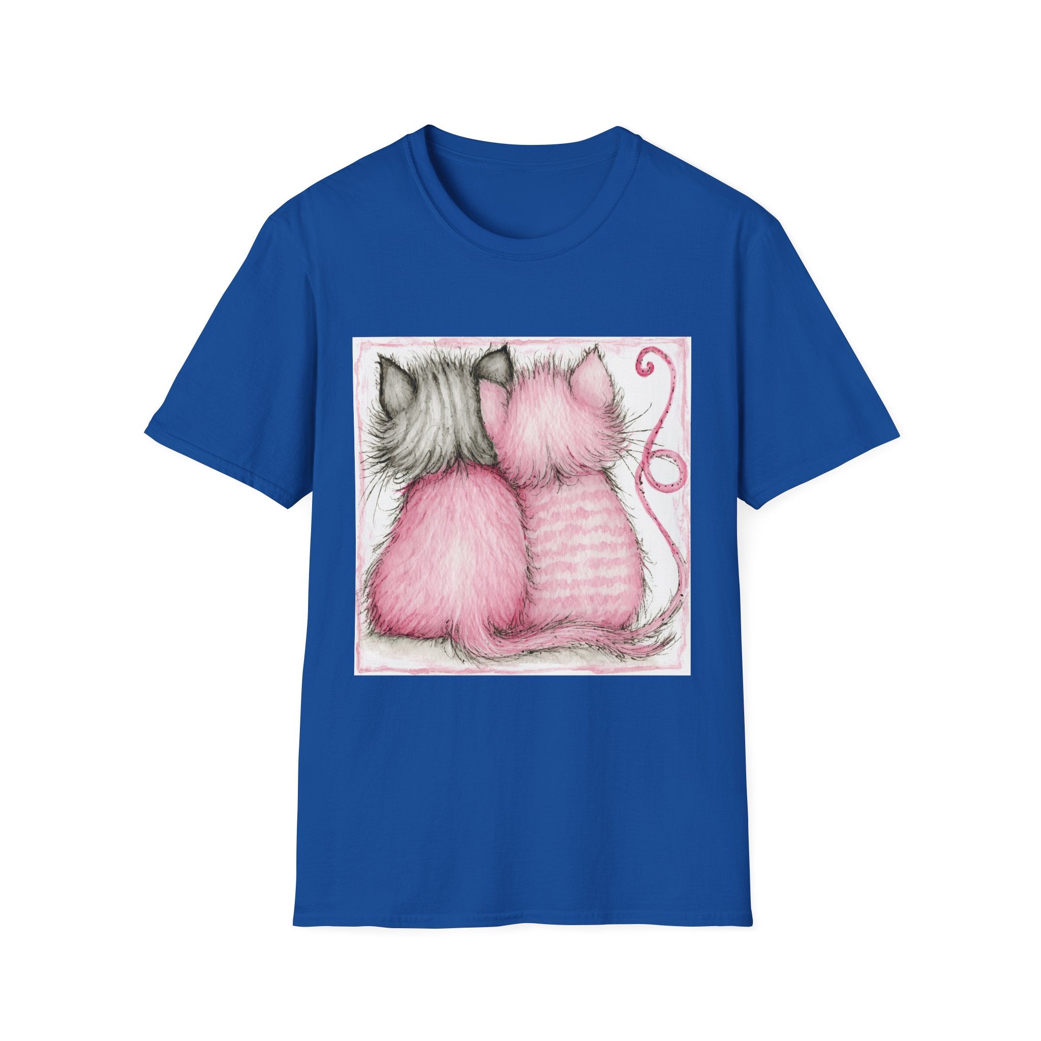 Pink & Gray Kittens Tee - Cute Cat Couple T-Shirt, Cozy Pet Lover Gift