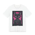 Black Cat Portrait Tee — Neon Goth Kitty Graphic Shirt