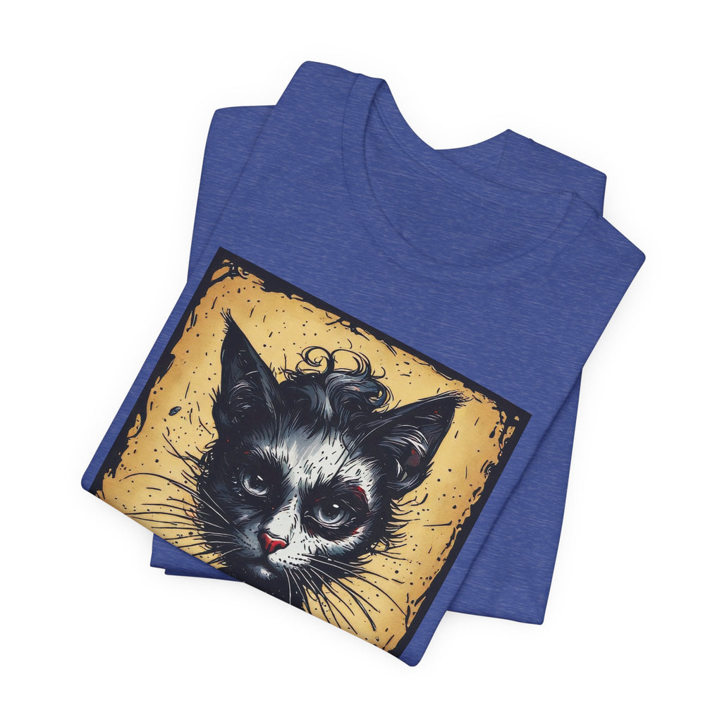 Gothic Portrait Cat T-Shirt – Vintage Dark Kitty Art Tee