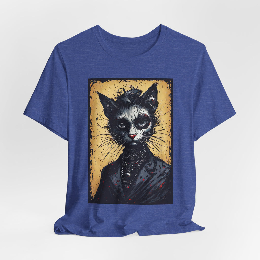 Gothic Portrait Cat T-Shirt – Vintage Dark Kitty Art Tee