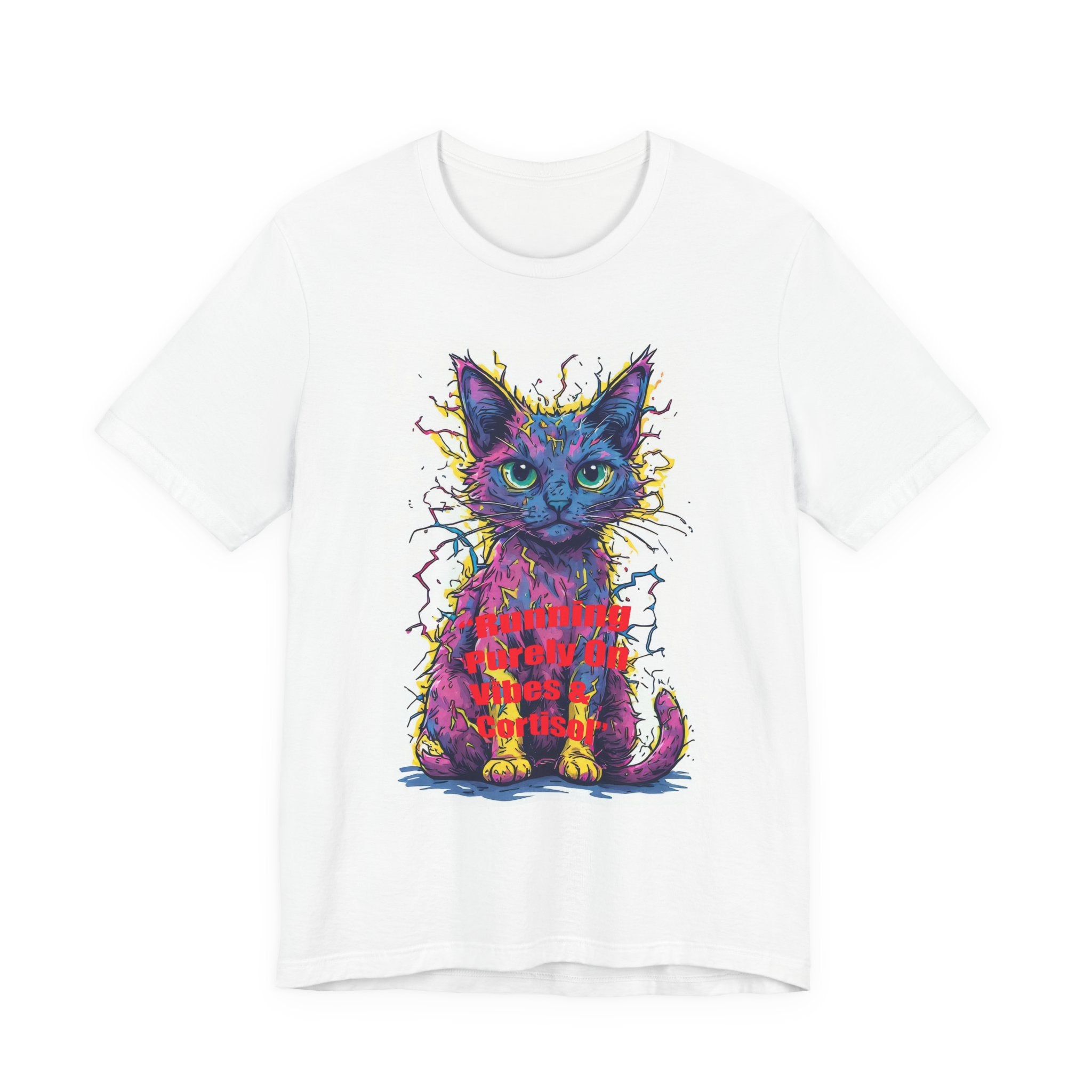 Psychedelic Cat T-Shirt — Colorful Neon Kitten Art Tee