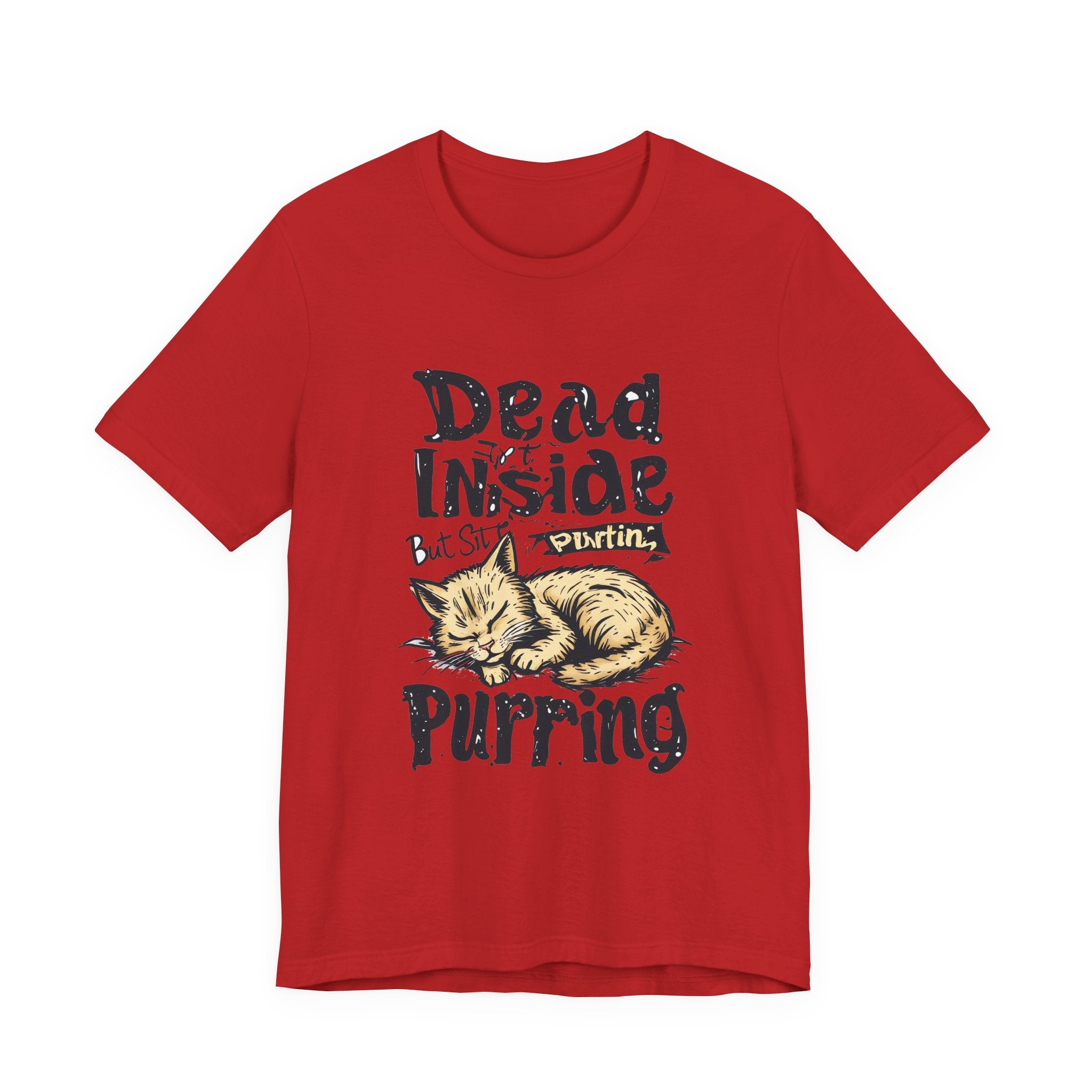 Cat T-Shirt — "Dead Inside But Still Purrin'" Cute Vintage Sleeping Kitten Tee