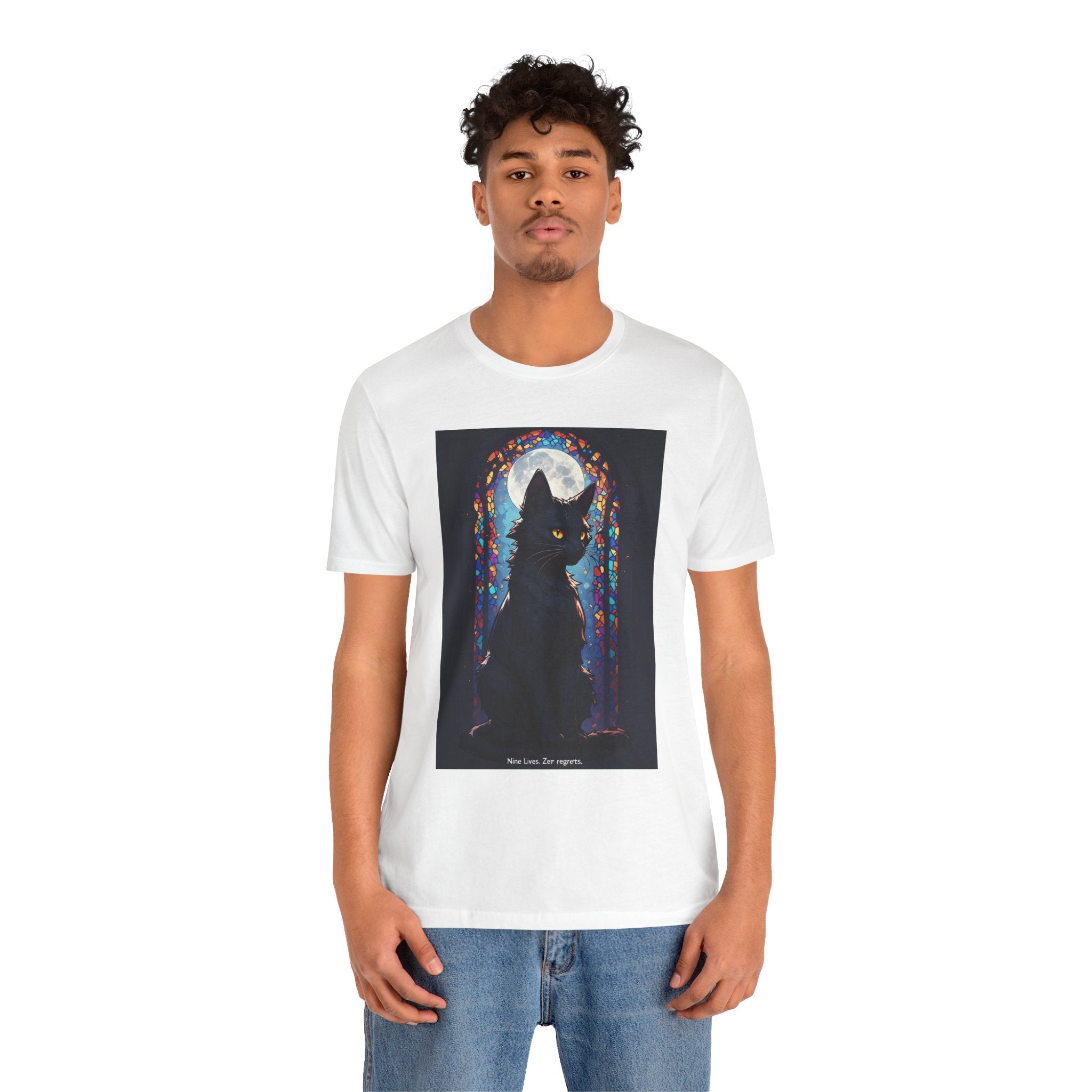 Black Cat Moon T-Shirt — Mystical Gothic Cat Shirt