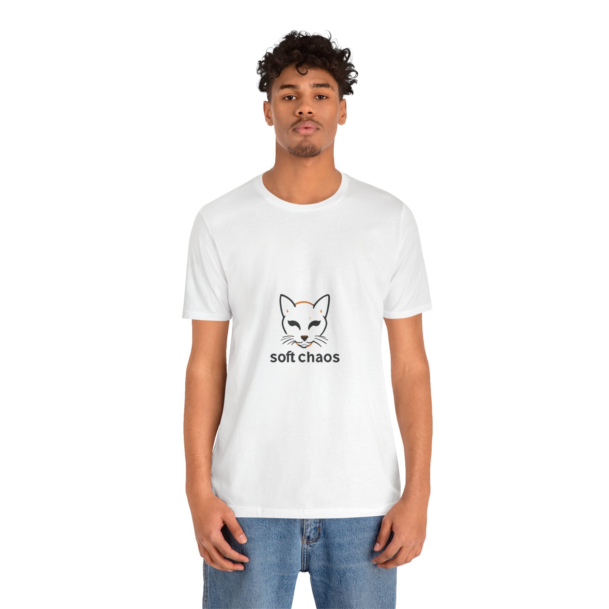 Soft Chaos Cat T‑Shirt — Cute Minimalist Cat Tee