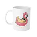 Mentally On Vacation Mug — Cute Flamingo Float Pug Coffee Cup, Relaxing Summer Gift 11oz