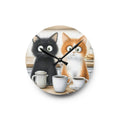Coffee Cats Wall Clock – Whimsical Kitchen Cat Decor