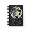 Moonlit Black Cat Spiral Notebook — Witchy Journal for Notes & Sketches