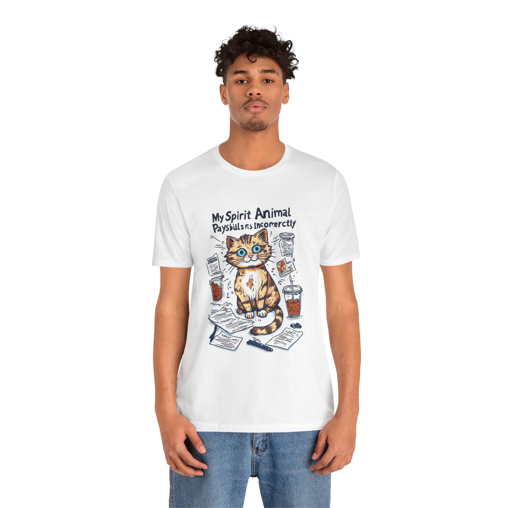 Cat Spirit Animal T‑Shirt — “My Spirit Animal Pays Bills Incorrectly” Funny Cat Tee