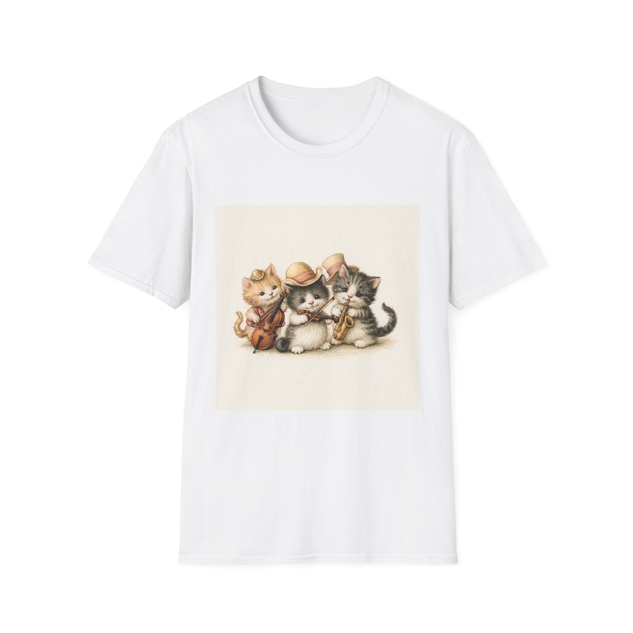 Cute Coffee Cats T‑Shirt — Wide‑Eyed Black & Ginger Kittens Graphic Tee