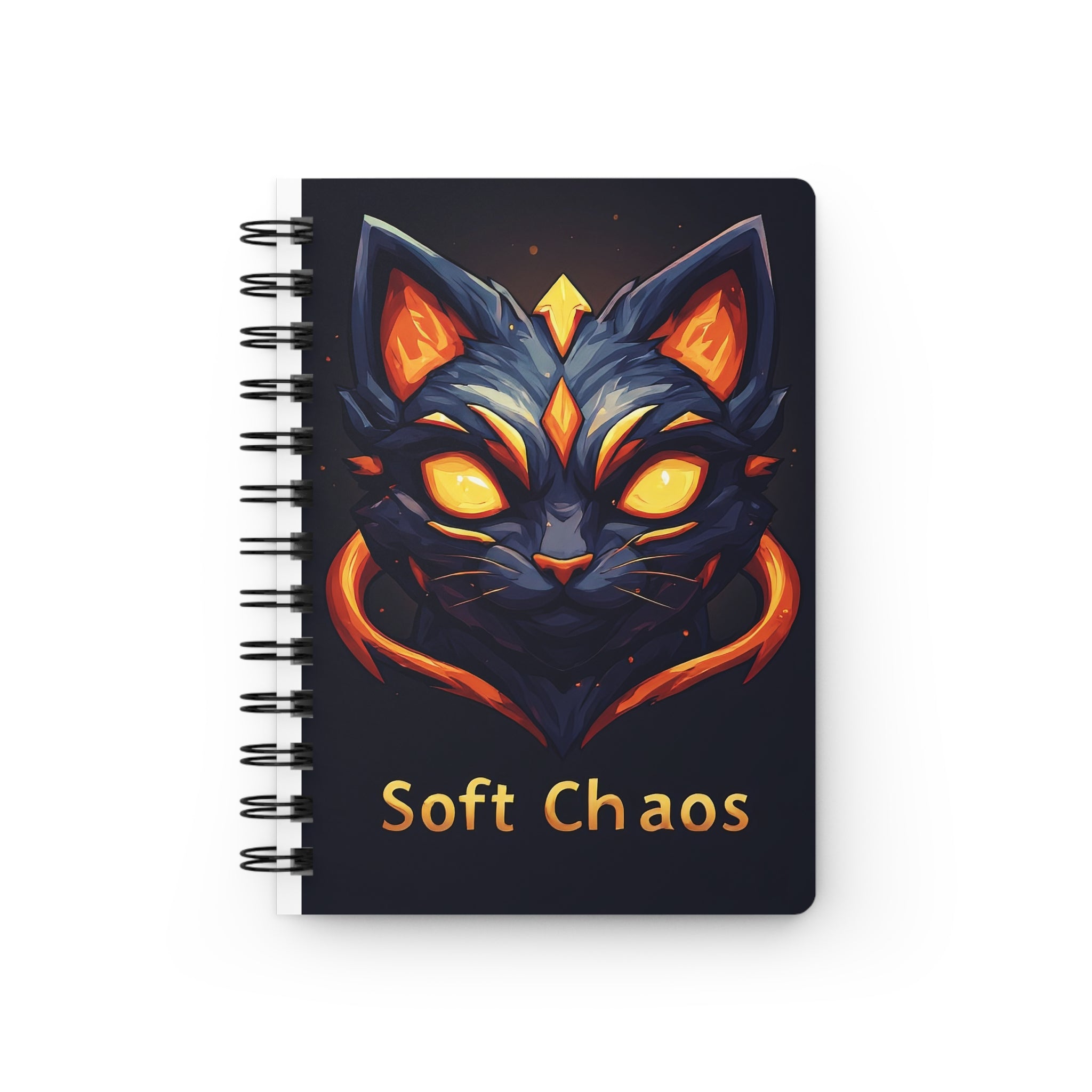 Cat Crest Spiral Journal — Fantasy White Cat Notebook for Gamers & Pet Lovers