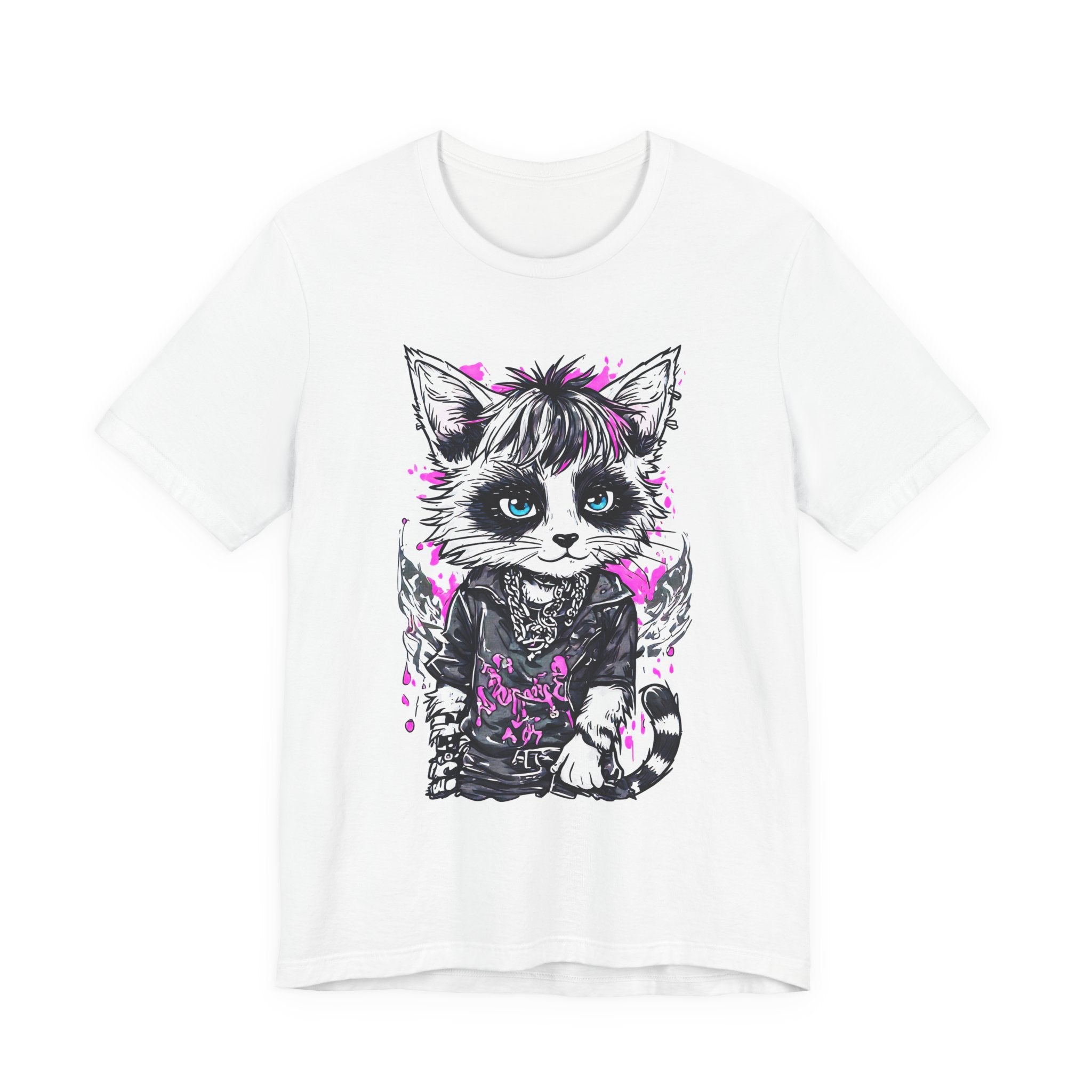 Cat Punk T‑Shirt — Cute Goth Kitten Graphic Tee