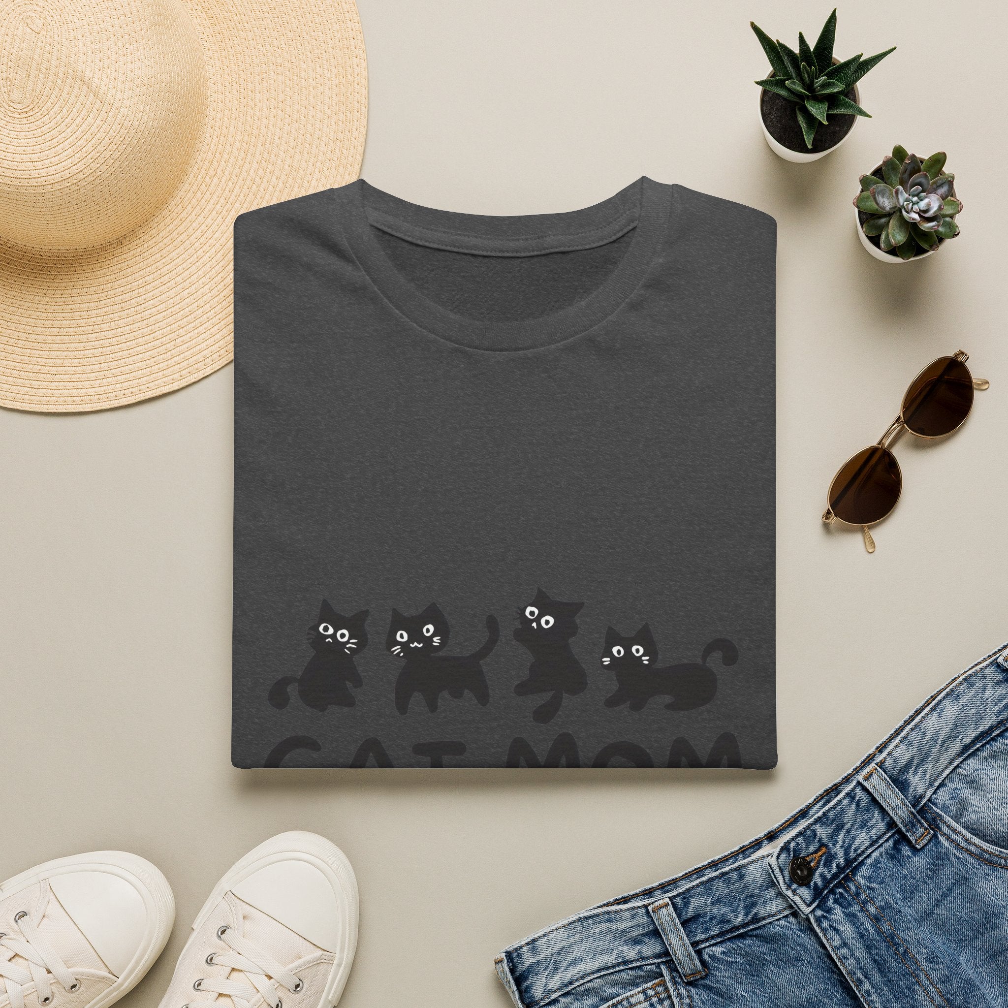 Cat Mom T‑Shirt — Cute Black Kittens Graphic Tee for Cat Lovers