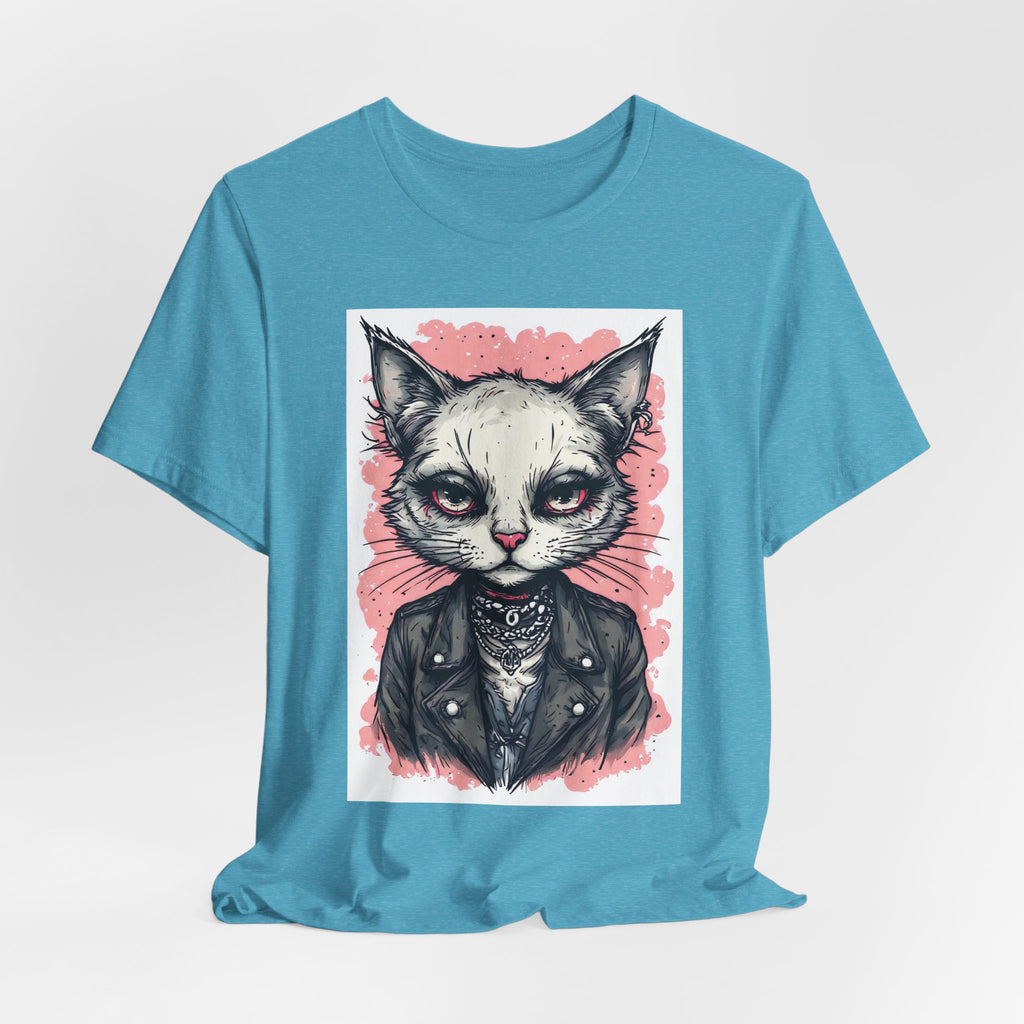 Grumpy Punk Cat T-Shirt — Gothic Kitty Graphic Tee