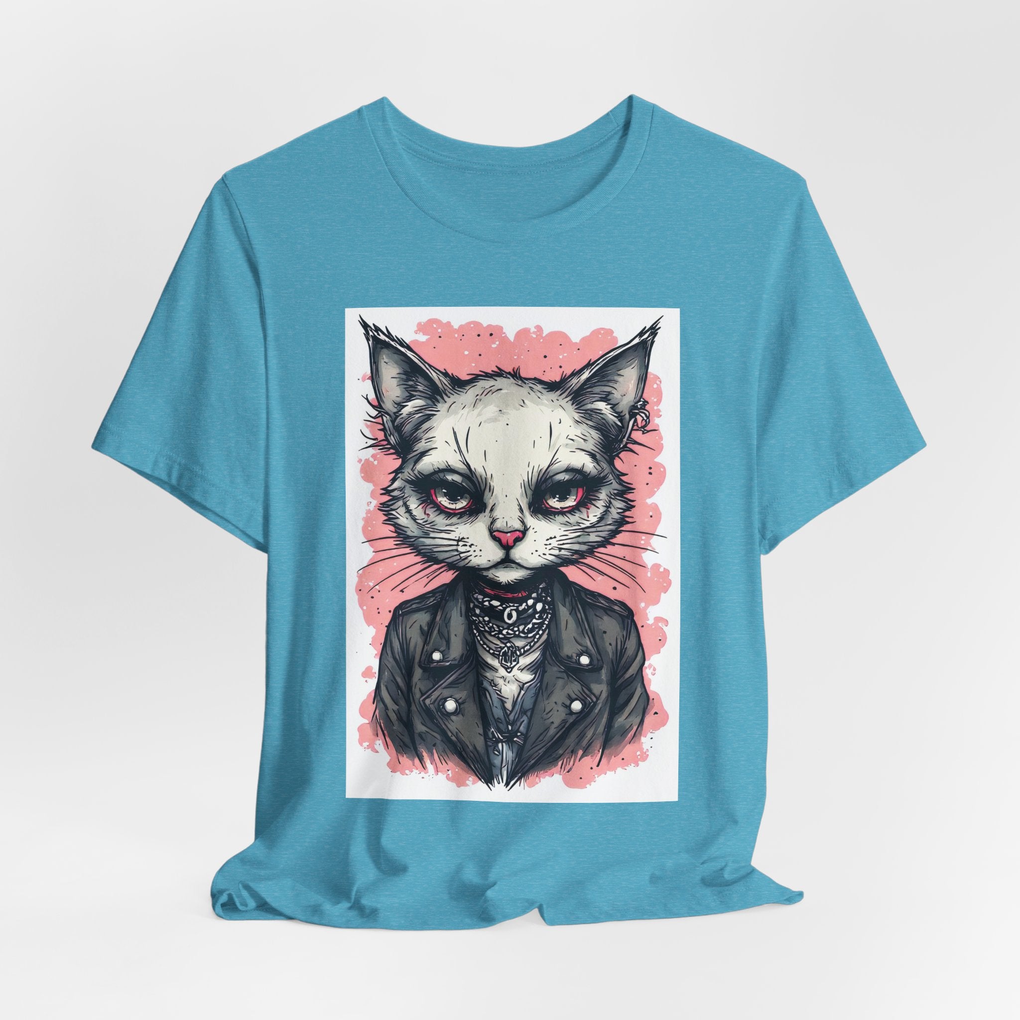 Grumpy Punk Cat T-Shirt — Gothic Kitty Graphic Tee