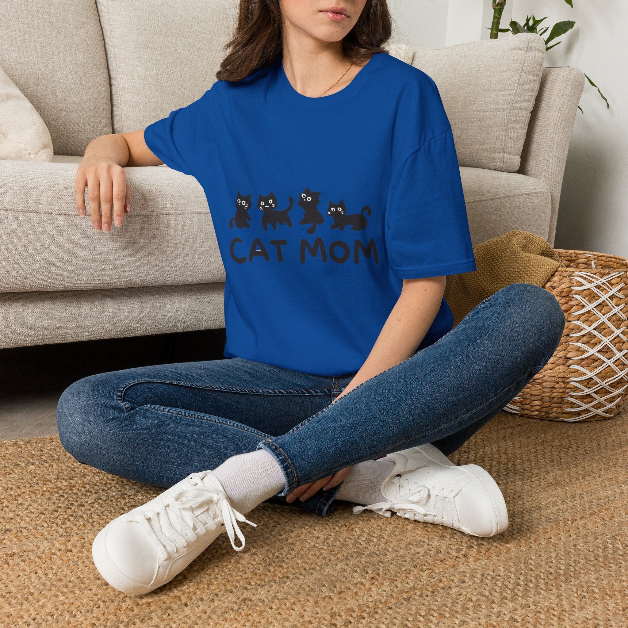 Cat Mom T‑Shirt — Cute Black Kittens Graphic Tee for Cat Lovers
