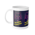 Cat Laptop Mug – "Too Online To Function" Ceramic Coffee Cup