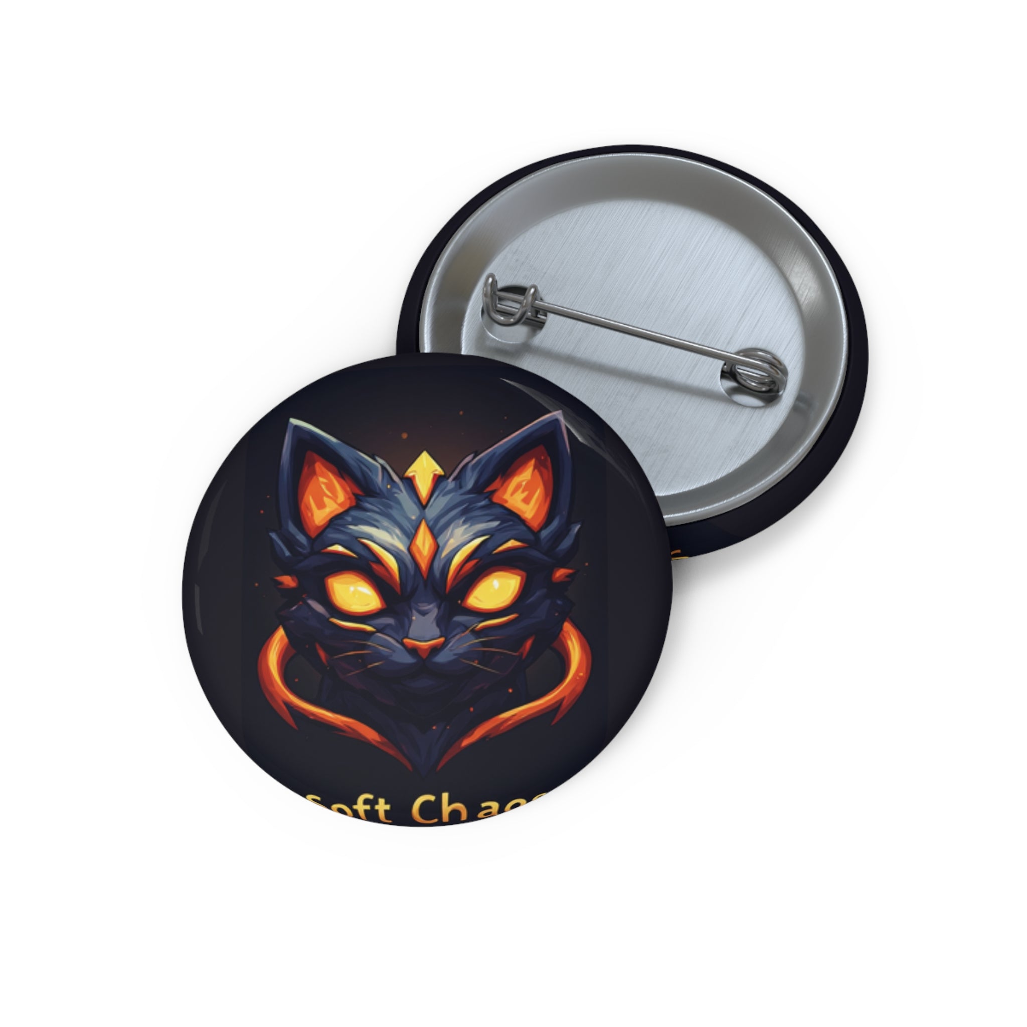 Enchanted Ember Cat Pin Button — Custom Gaming Badge