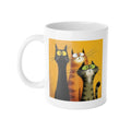 Cat Trio Mug — Whimsical Yellow Ceramic Coffee Cup
