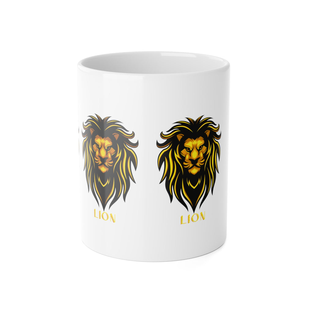 Lion Head Ceramic Mug — Bold Gold Lion Design, 11oz
