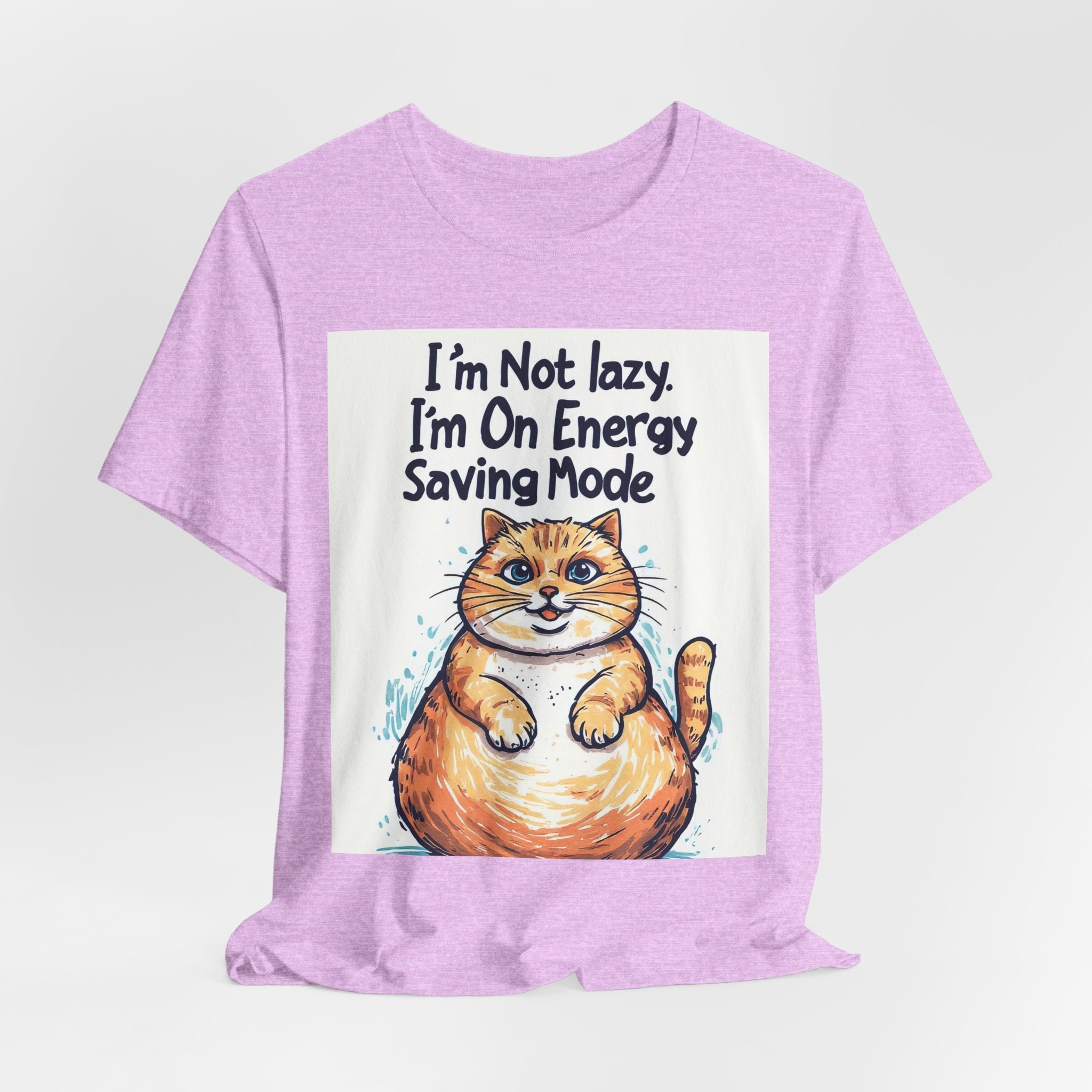 I'm Not Lazy Cat T-Shirt — "I'm On Energy Saving Mode" Funny Cat Tee