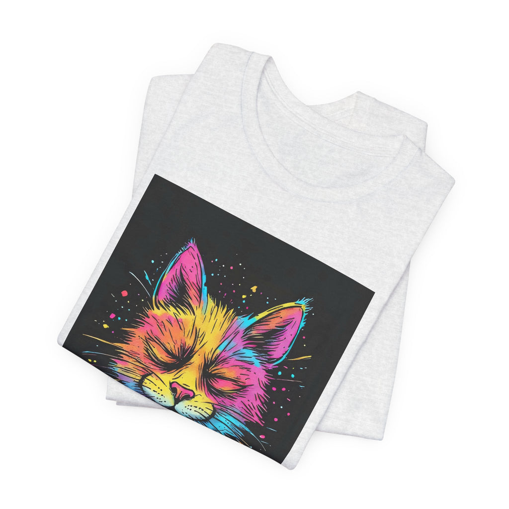 Cat Mental Capacity Tee — Colorful Relaxed Cat Graphic T-Shirt ("Mentally At Capacity")