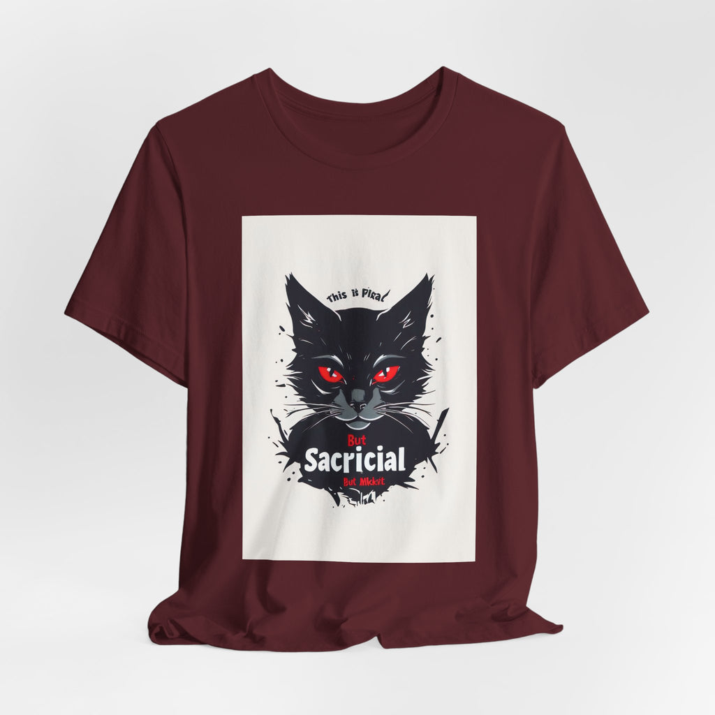 Sacrificial Cat Tee — Gothic Black Cat Graphic T‑Shirt ("Sacrificial")