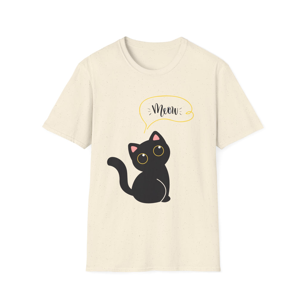 Meow Black Cat Tee — Cute Cat Graphic T-Shirt