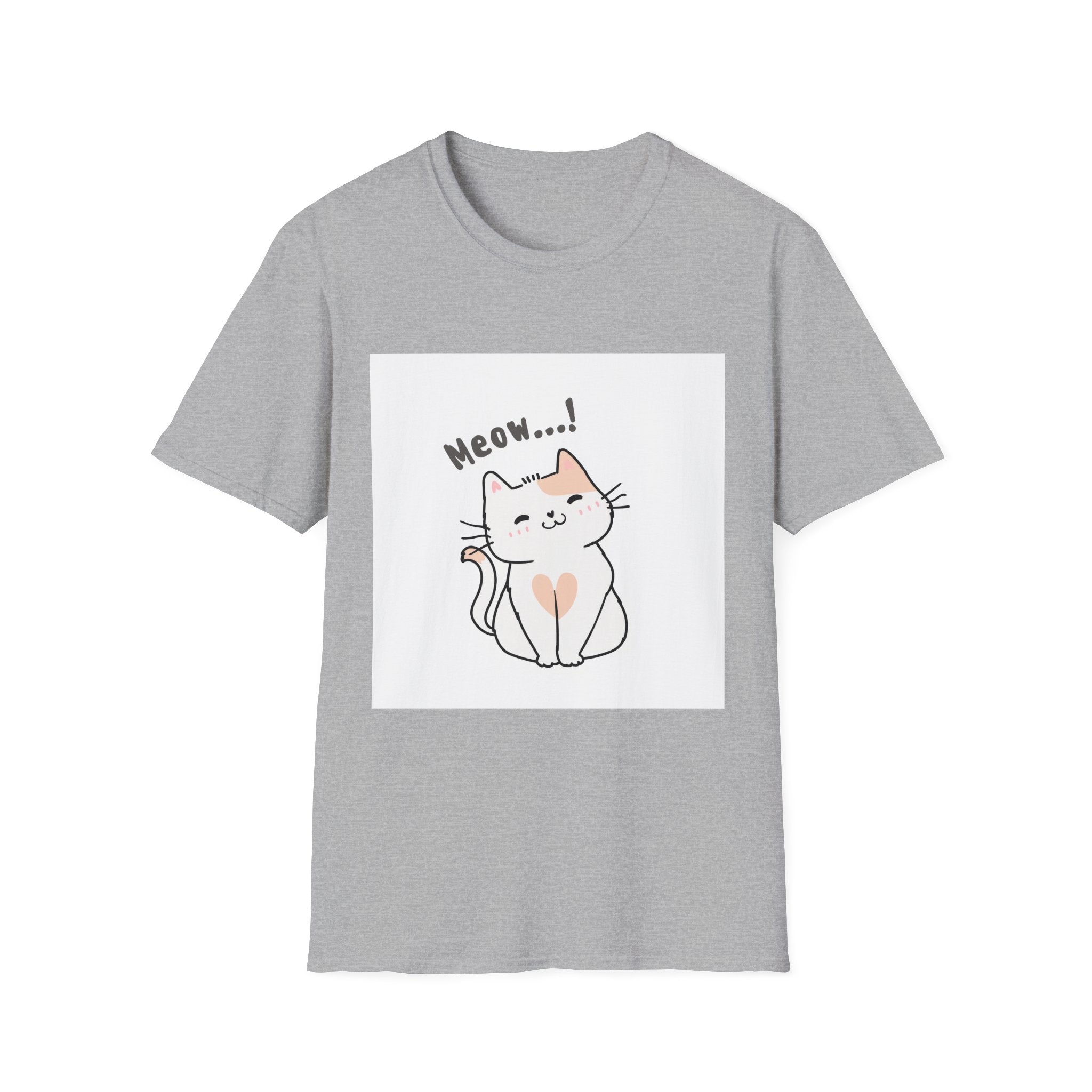 Cat Meow T-Shirt — Cute Cartoon Kitty Graphic Tee
