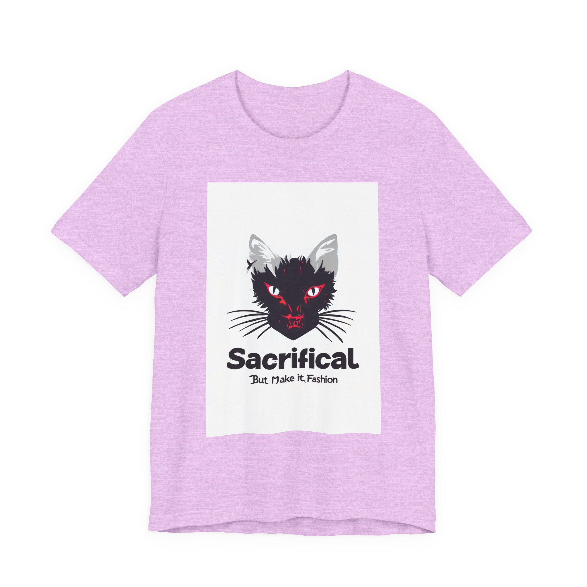 Sacrificial Cat T-Shirt — Red-Eyed Black Cat "Sacrificial" Graphic Tee