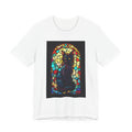 Stained Glass Black Cat T‑Shirt — Gothic Cat Art Tee
