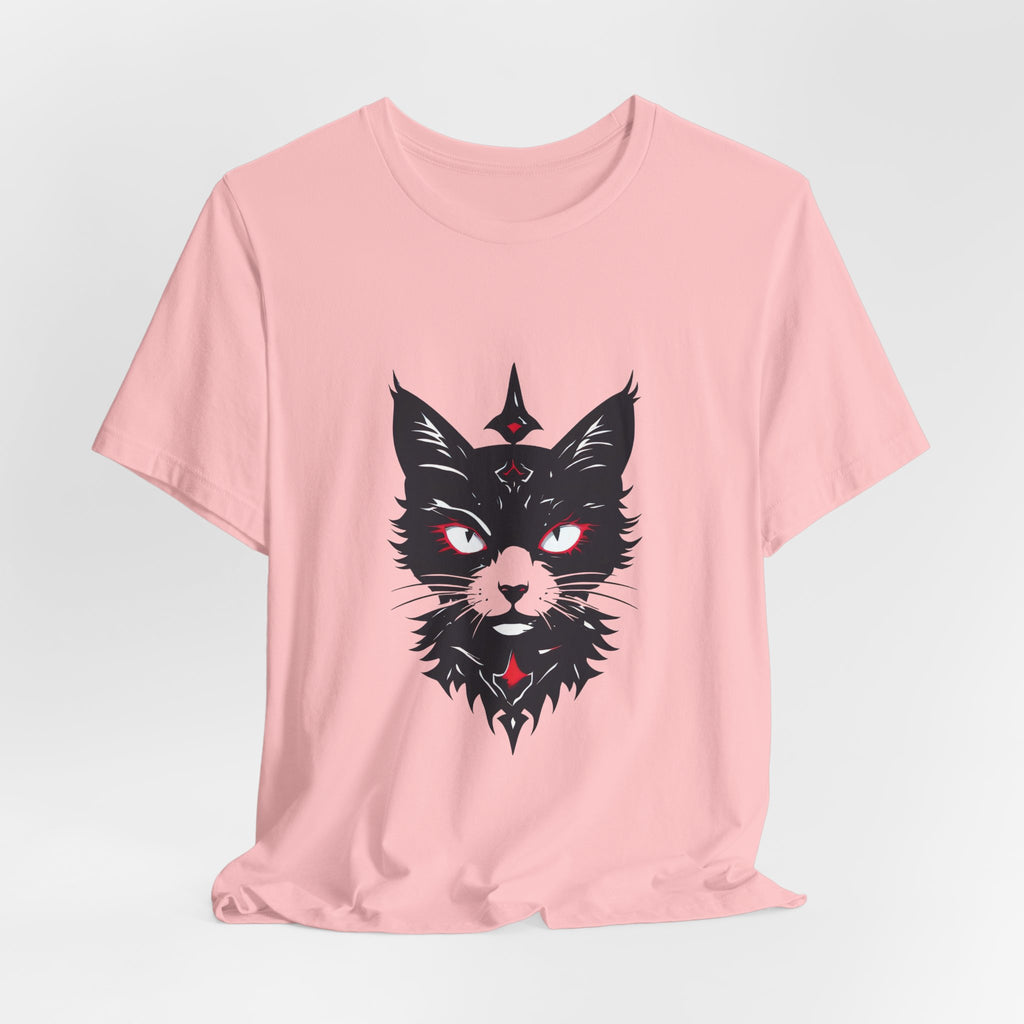 Occult Black Cat Tee — Mystical Cat Head Graphic T-Shirt