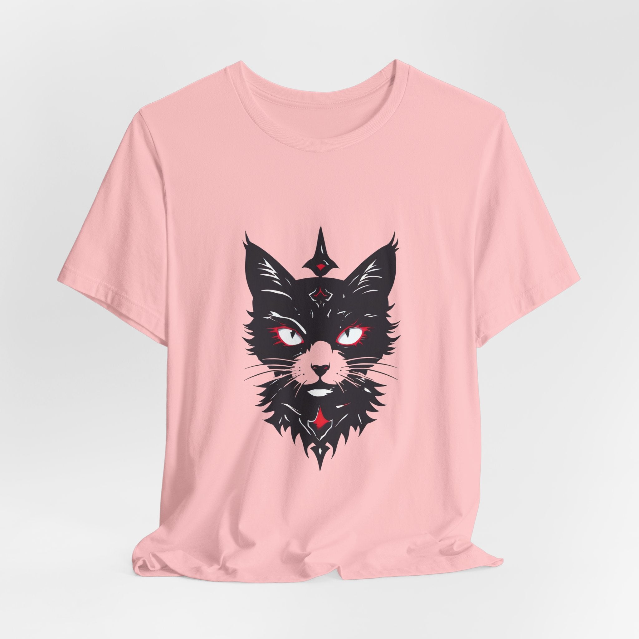Occult Black Cat Tee — Mystical Cat Head Graphic T-Shirt