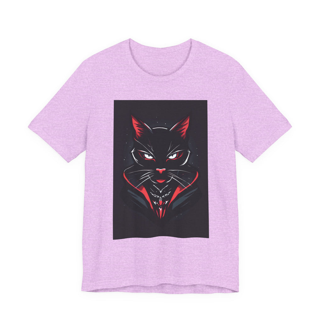 Black Cat Vampire Graphic Tee — Gothic Halloween Horror T-Shirt