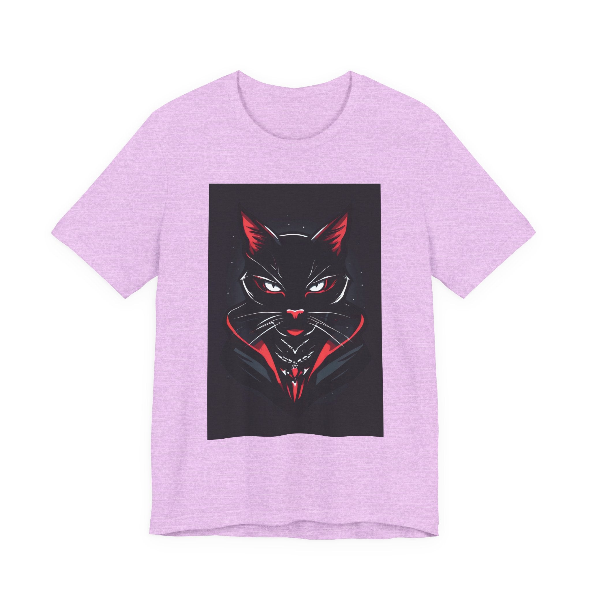 Black Cat Vampire Graphic Tee — Gothic Halloween Horror T-Shirt