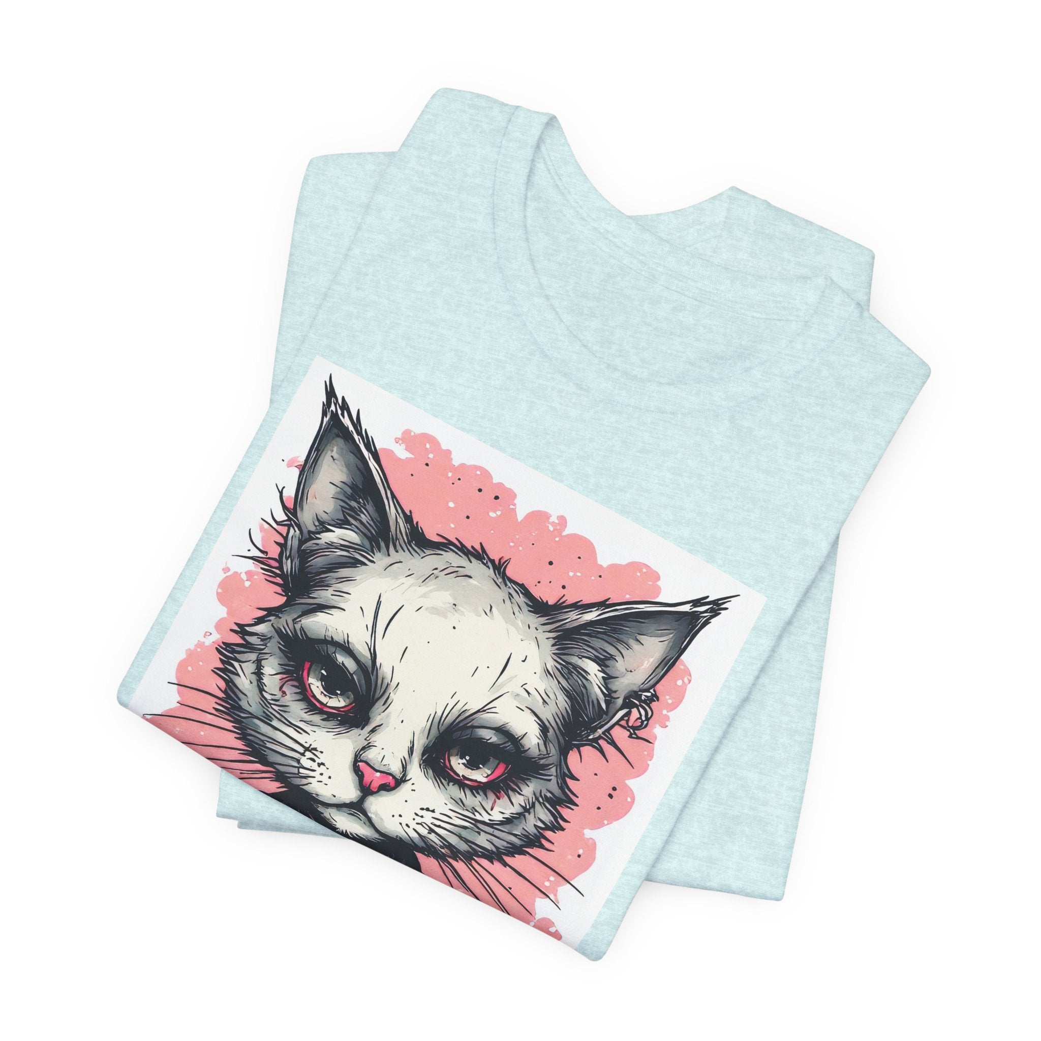 Grumpy Punk Cat T-Shirt — Gothic Kitty Graphic Tee