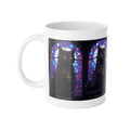 Black Cat Stained Glass Mug — Gothic Cat Coffee Cup with Amber Eyes