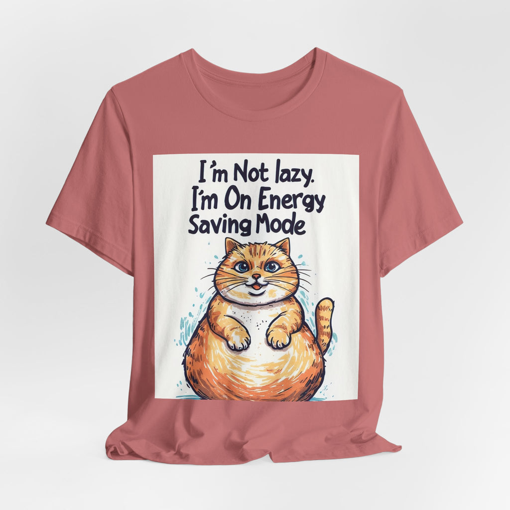 I'm Not Lazy Cat T-Shirt — "I'm On Energy Saving Mode" Funny Cat Tee