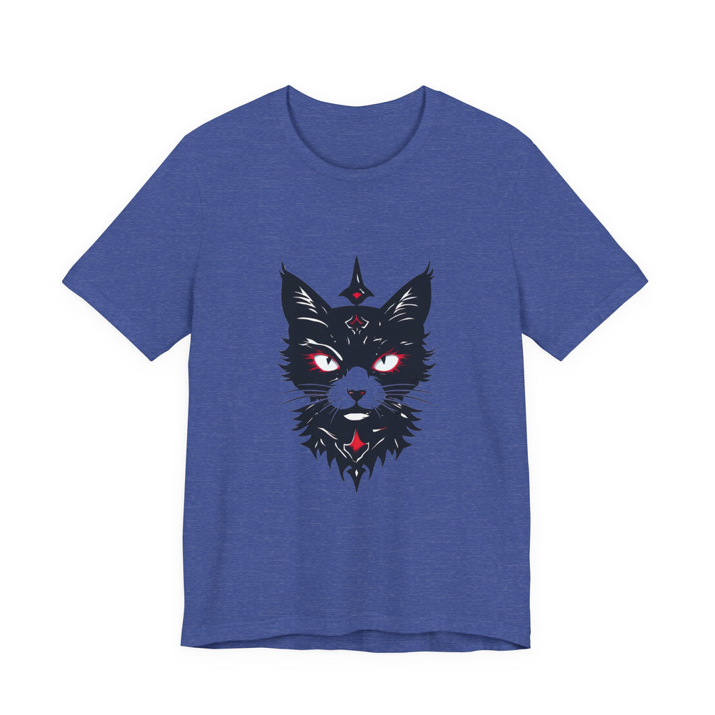Occult Black Cat Tee — Mystical Cat Head Graphic T-Shirt