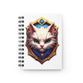 Cat Crest Spiral Journal — Fantasy White Cat Notebook for Gamers & Pet Lovers