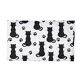 Black Cat Silhouette Microfiber Pillowcase — Cute Paw Print Decorative Pillowcase for Cat Lovers