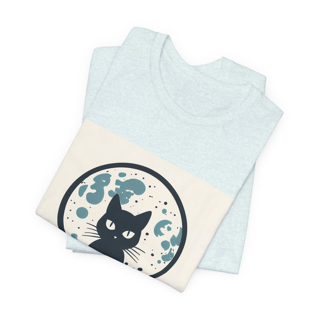MoonWater Cat Tee — Mystical Moon & Water Graphic T-Shirt