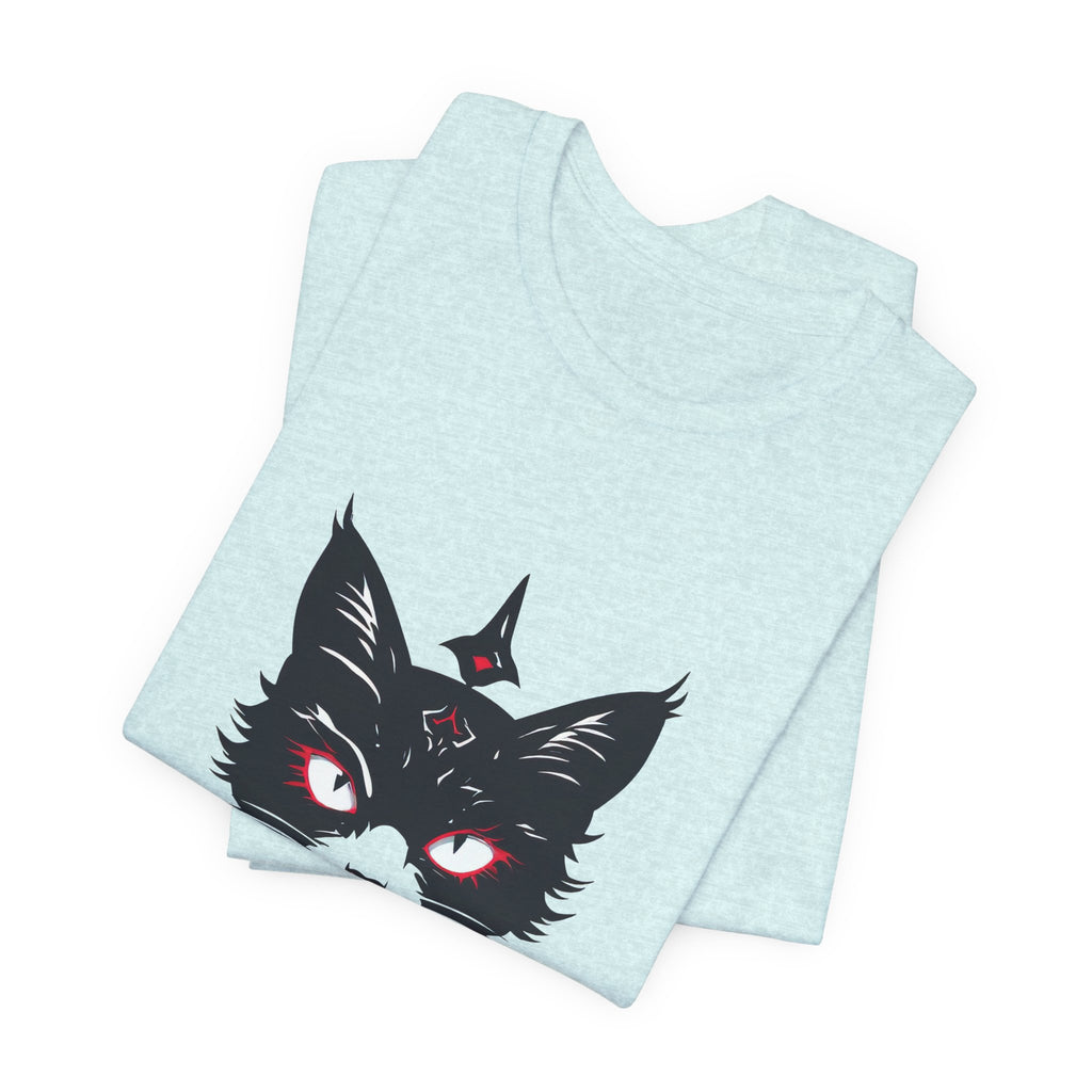 Occult Black Cat Tee — Mystical Cat Head Graphic T-Shirt