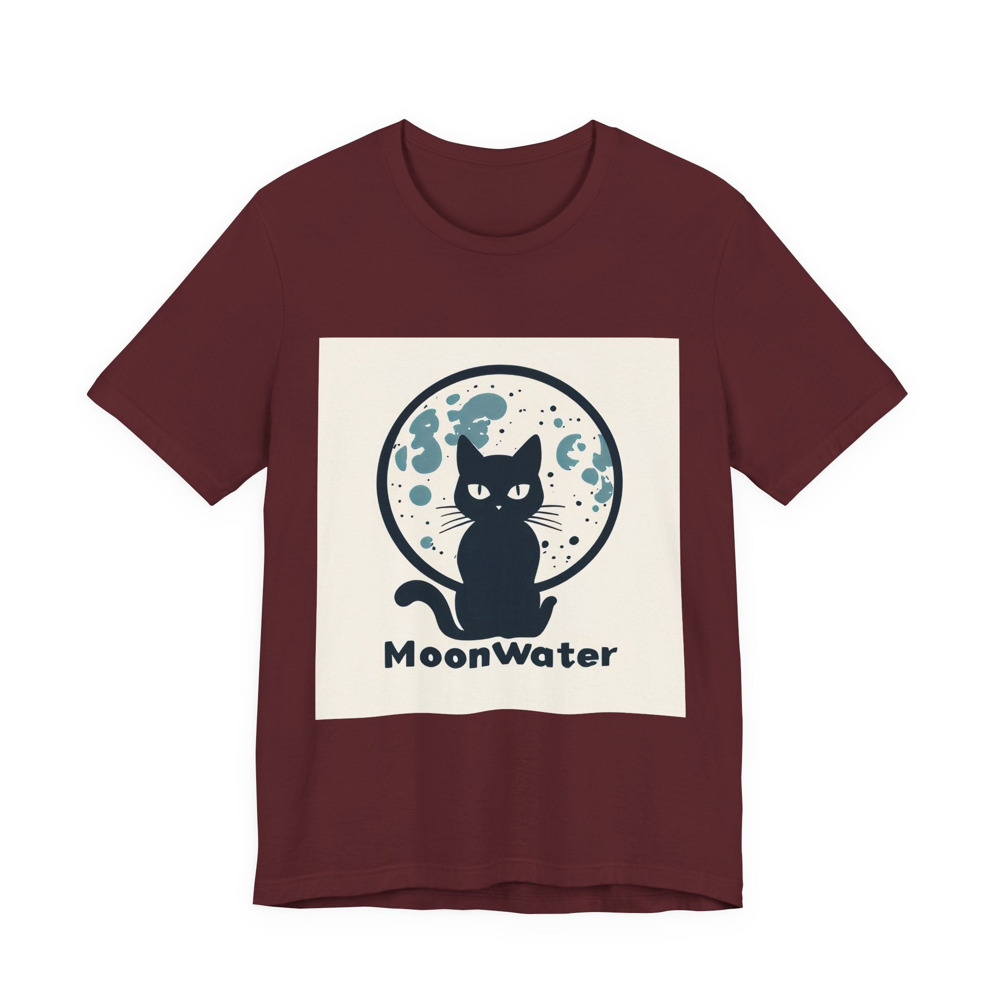 MoonWater Cat Tee — Mystical Moon & Water Graphic T-Shirt