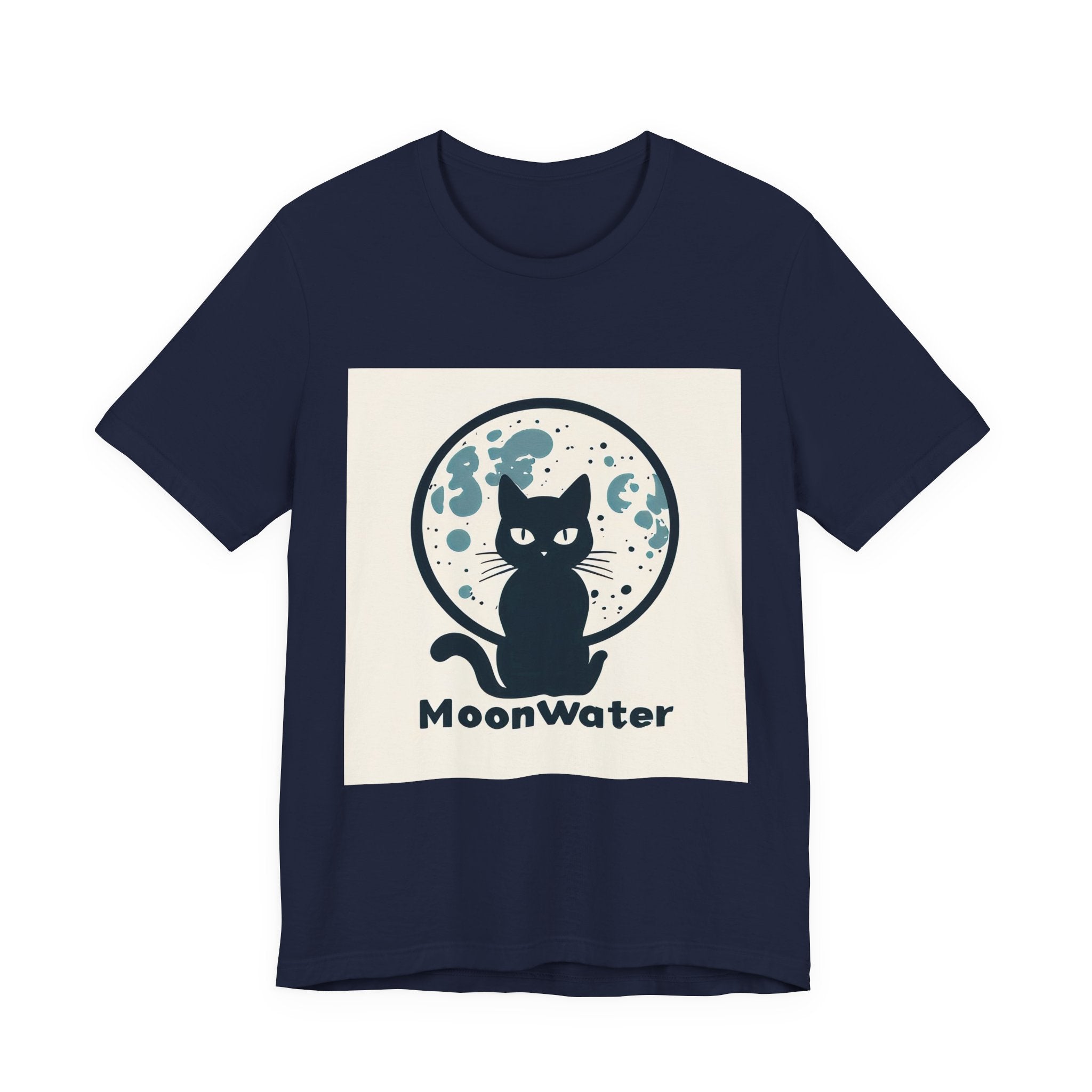 MoonWater Cat Tee — Mystical Moon & Water Graphic T-Shirt