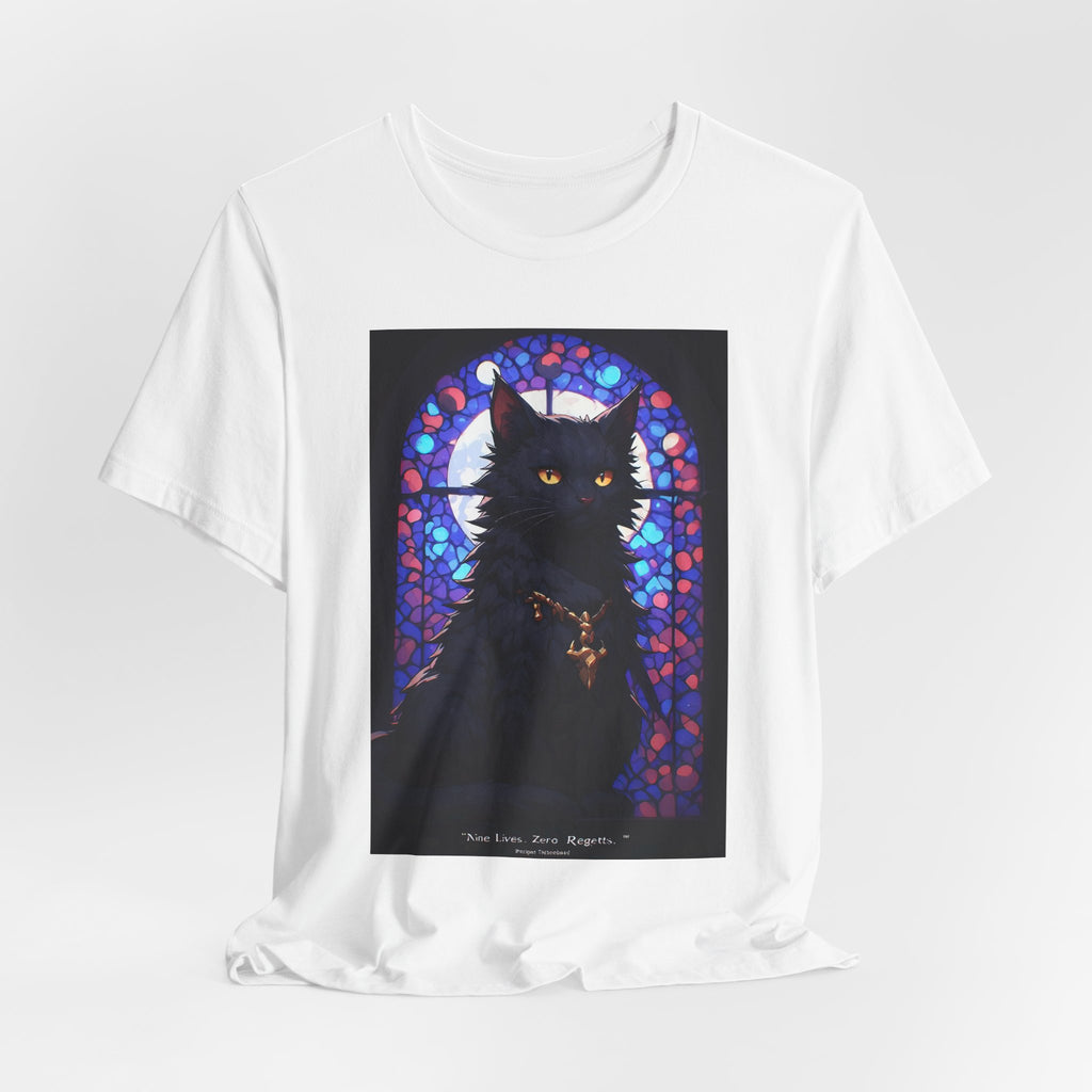 Black Cat Stained Glass T-Shirt