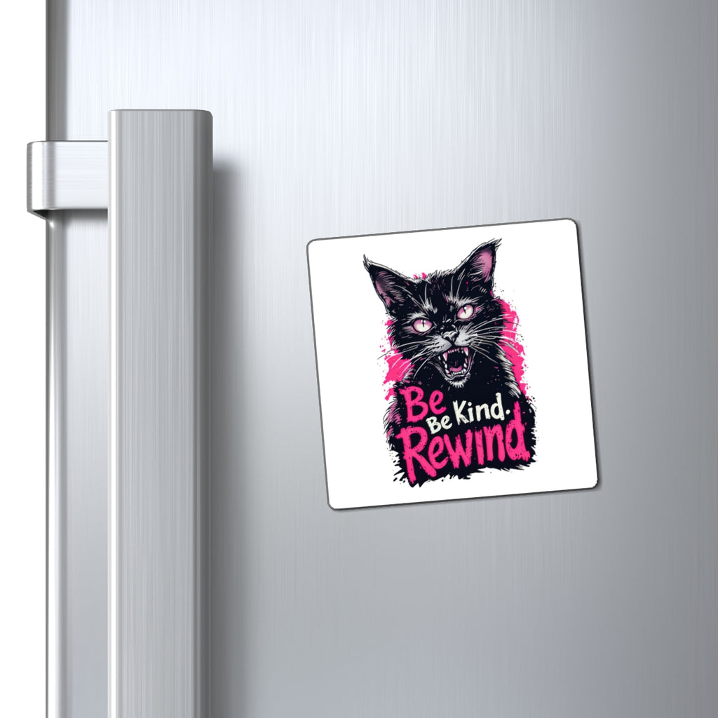 Be Kind Rewind Cat Magnet — Retro Punk Refrigerator Magnet