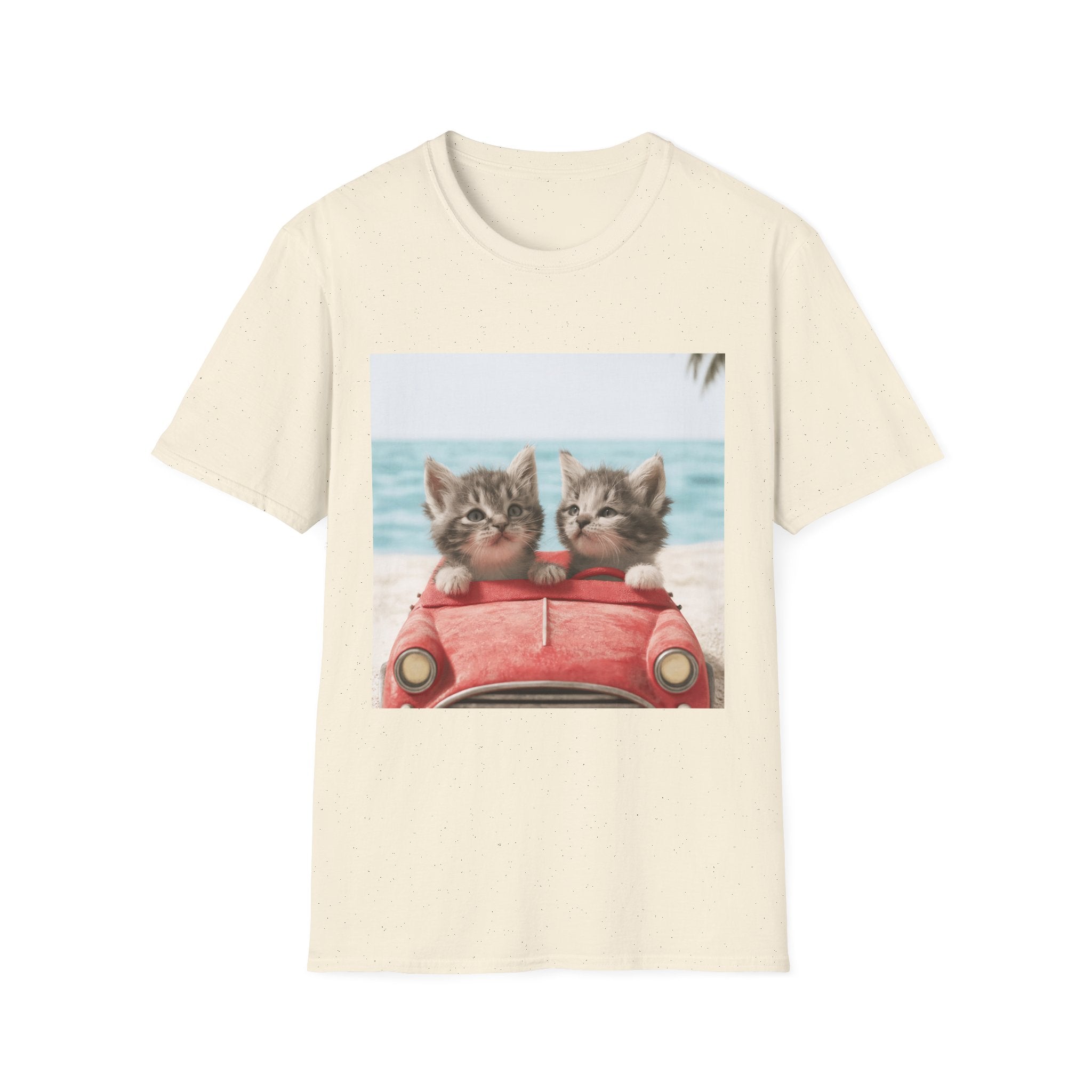 Kitten Road Trip T-Shirt — Cute Kittens Driving Beach Graphic Tee