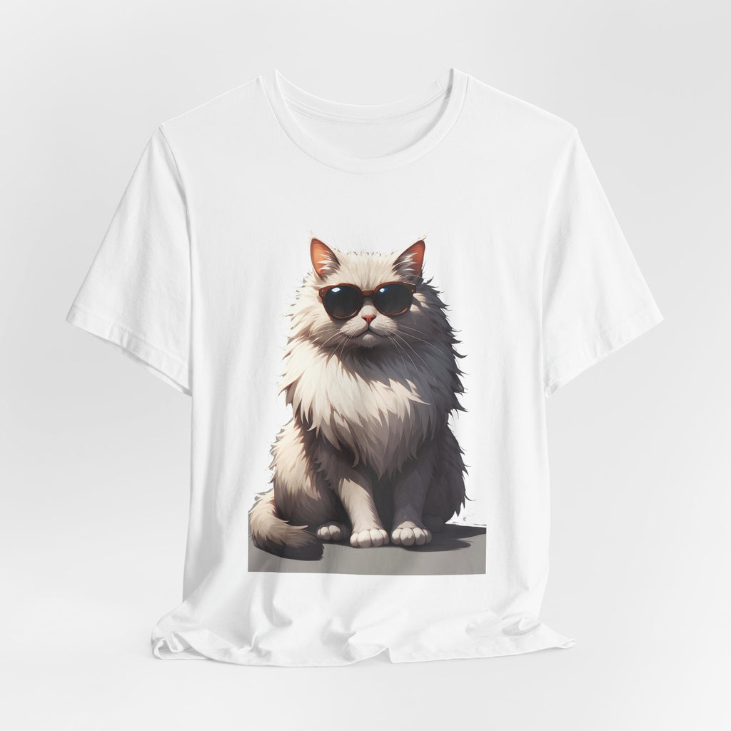 Cool Cat Sunglasses T-Shirt — Funny Fluffy Cat Graphic Tee