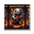 Heavy Metal Cat Magnet — "Hairballs & Heavy Metal" Guitar Cat Fridge Magnet